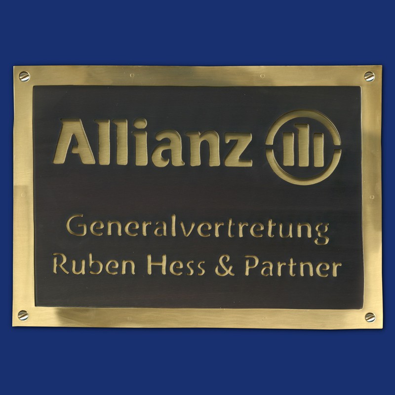 Schwarz Goldenes Firmenschild Buroschild Aus Messing Und Kupfer