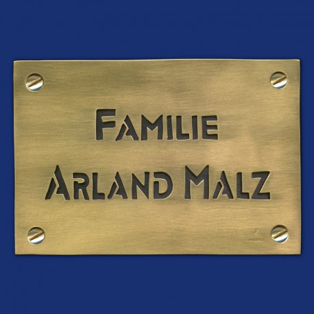 Rechteckiges Messingtürschild Familienschild