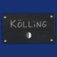 Schwarz patiniertes Klingelschild mit silbernem Hintergrund