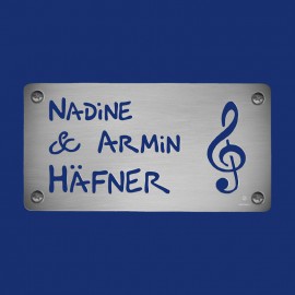 Türschild mit Notenschlüssel für Musikfreunde