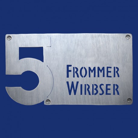 Hausnummer-Türschild-Kombination aus Aluminium