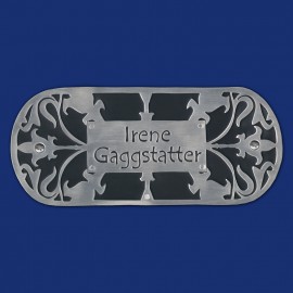 Jugendstil-Türschild  silber / schwarz