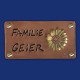 Kupfer-Türschild mit Blume und schwarzem Hintergrund, zum Anschrauben
