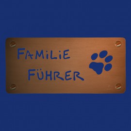 Türschild mit Pfotenabdruck