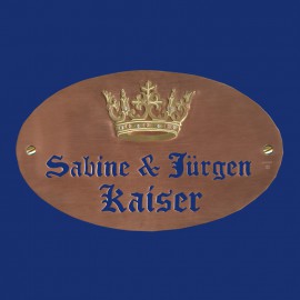 Kupferschild mit Kaiserkrone