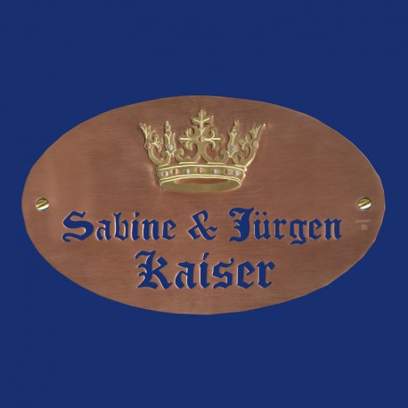 Kupferschild mit Kaiserkrone