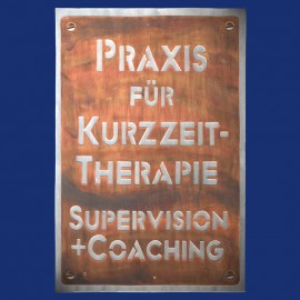 Firmenschild / Praxisschild aus Kupfer