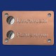 Kupfer-Klingelschild mit 2 Klingeln und silbernem Hintergrund
