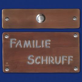 Kupferschild mit separater Klingel