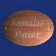 Ovales Türschild aus Kupfer mit silbernem Hintergrund