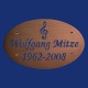 ovales Grabsteinschild für Musikfreunde aus Kupfer zum Anschrauben