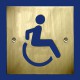 WC-Türschild Behindertentoilette 125 x 125 mm aus Messing zum Anschrauben