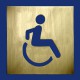 WC-Türschild Behindertentoilette 125 x 125 mm aus Messing zum Ankleben