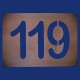 Hausnummer 119 aus Kupfer unbehandelt