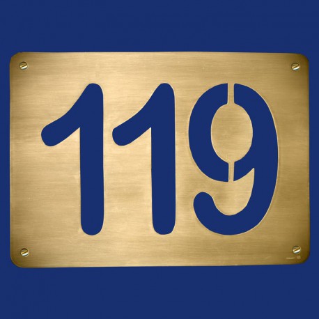 Hausnummer 119 aus Messing massiv