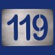 Hausnummer 119 aus Aluminium