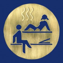 Sauna-Türschild aus Messing zum Ankleben