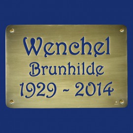 Grabsteinschild Grabmalschild Kupfer Messing