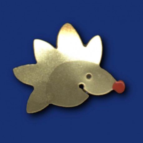 Kleiner  goldener Igel als Pin