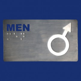 WC-Schild mit Zusatz in Blindenschrift / Brailleschrift