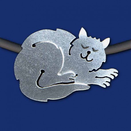 silberne Katze Halskette aus Titanzink