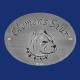 ovales Türschild für Hundeschule Saur aus Aluminium