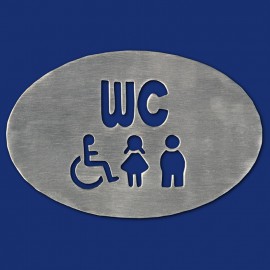 Ovales WC-Schild mit Piktogrammen