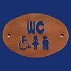 Ovales WC-Schild mit Schriftzug