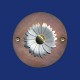 Kupfer Klingelschild mit Blume Außen-Durchmesser ca. 80 mm