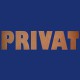 Türschild / Metallbuchstaben "PRIVAT" aus Kupfer