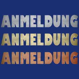 Metallbuchstaben "ANMELDUNG" Türbeschriftung