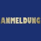 Metallbuchstaben "ANMELDUNG" aus Messing