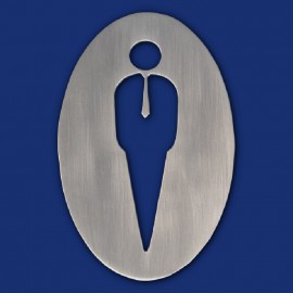 ovales Design WC-Schild im Hochformat "HERREN" zum Ankleben WC-A_O-100x150-M_K