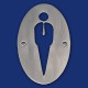 ovales Design WC-Schild im Hochformat "HERREN" zum Anschrauben WC-A_O-100x150-M_S