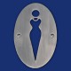 ovales Design WC-Schild im Hochformat "DAMEN" zum Anschrauben WC-A_O-100x150-W_S