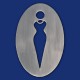 ovales Design WC-Schild im Hochformat "DAMEN" zum Ankleben WC-A_O-100x150-W_K