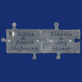 PUZZLE-KLINGELSCHILD zweiteilg aus Aluminium