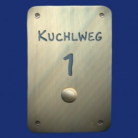 Messing Klingelschild mit Hausnummer