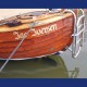 Bootsname Schriftzug Messing für ein historisches Holzboot