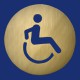  	Rundes WC-Schild 120 mm für Rollstuhlfahrer aus Messing zum Ankleben