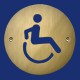 Rundes WC-Schild 120 mm für Rollstuhlfahrer aus Messing zum Anschrauben