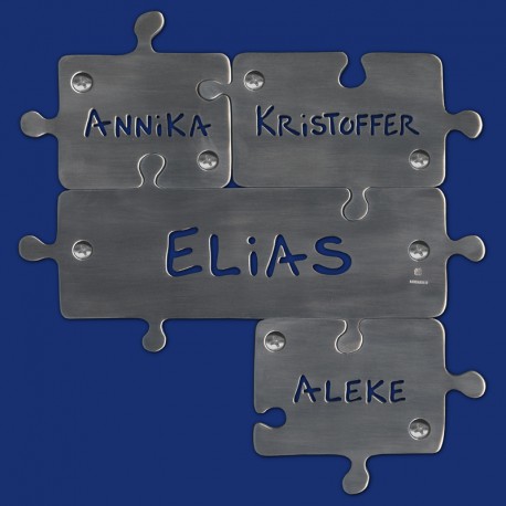 Vierteiliges Puzzle Türschild Familienschild