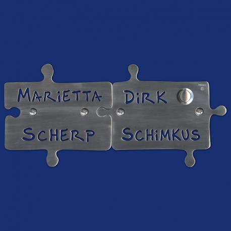 Puzzle Klingelschild zweiteilg aus Aluminium