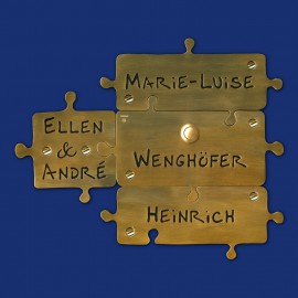 Puzzle Klingelschild Messing, vierteilig