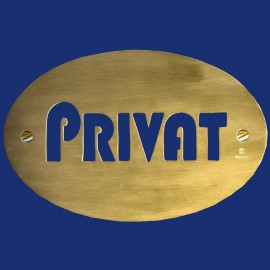ovales Türschild für private Eingänge