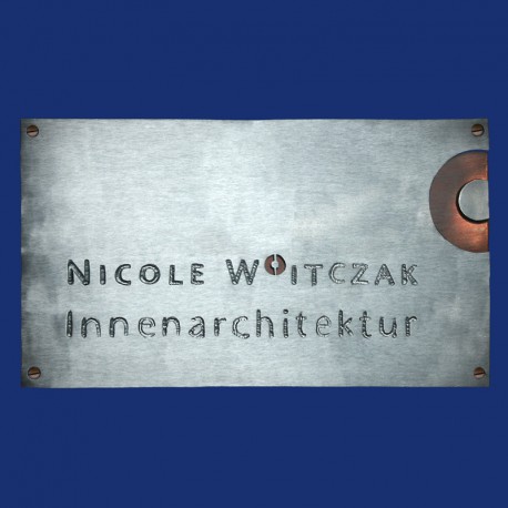 Firmenschild im Querformat mit Logo