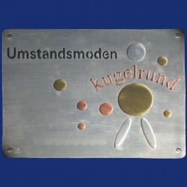 Ladenschild mit Logo, vierfarbig