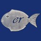 Fisch Türschild "Fischer" aus Aluminium, zum Ankleben