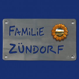 Klingelschild Namensschild mit Blumenmotiv