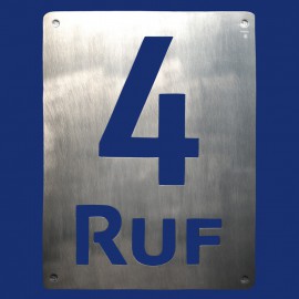 Hausnummer 4 Türschild mit Name 